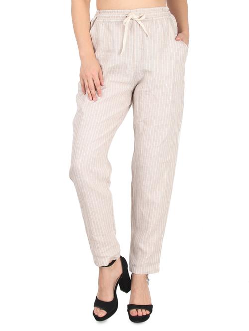 drawstring waist flat front trouser - 17580113 - Very Small Image - 1