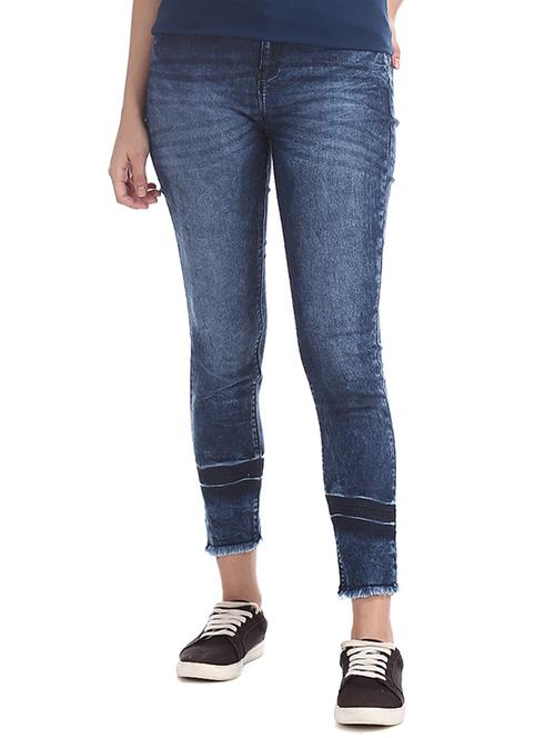 mid rise acid washed jeans - 17580222 - Very Small Image - 1