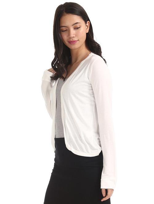 long sleeved solid shrug - 17580236 - Very Small Image - 1