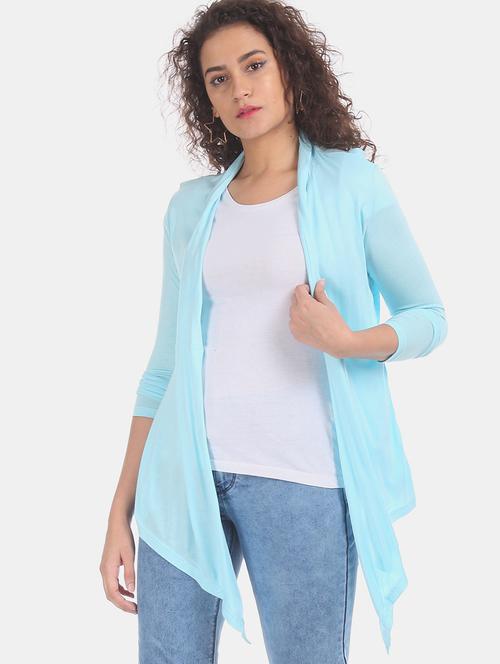 asymmetric hem solid shrug - 17580292 - Very Small Image - 1