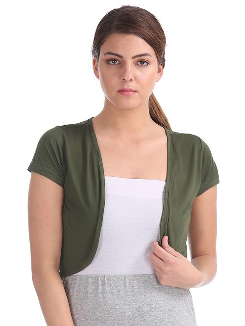 olive green solid shrug - 17580329 - Very Small Image - 1