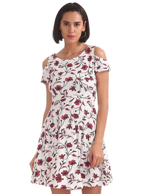 cold shoulder floral a-line dress - 17580395 - Very Small Image - 1