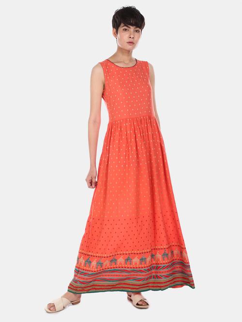 red rayon aline dress - 17580418 - Very Small Image - 1