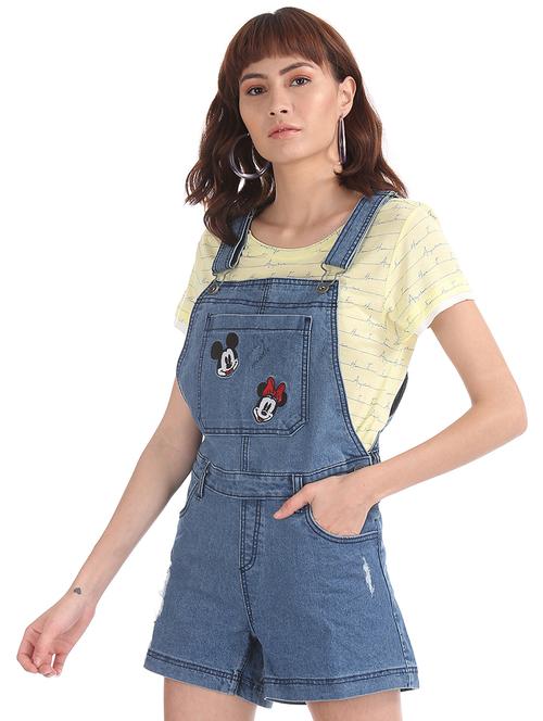 applique patch denim dungaree - 17580474 - Very Small Image - 1