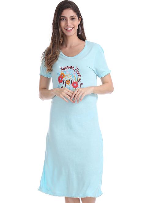 round neck printed t-shirt dress - 17580505 - Very Small Image - 1