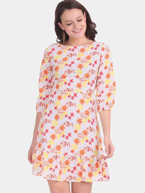 round neck floral a-line dress - 17580531 - Very Small Image - 1