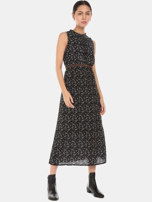 crew neck floral a-line dress - 17580556 - Very Small Image - 1