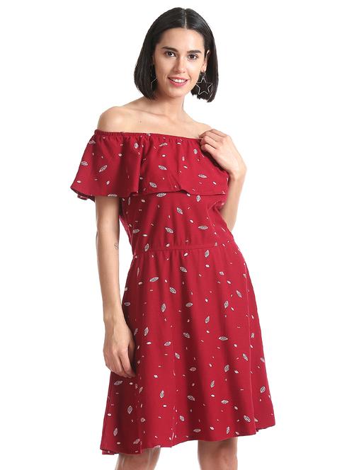 off shoulder printed a-line dress - 17580718 - Very Small Image - 1