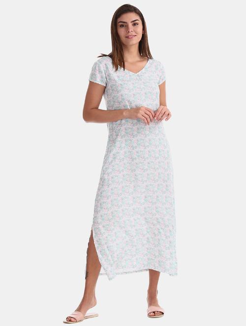 v-neck floral maxi dress - 17580759 - Very Small Image - 1