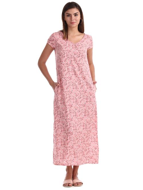 v-neck floral maxi dress - 17580763 - Very Small Image - 1