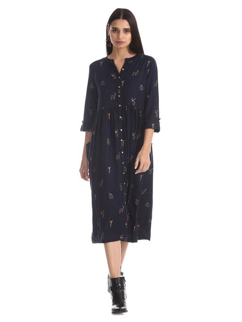 pocket detail a-line dress - 17580855 - Very Small Image - 1