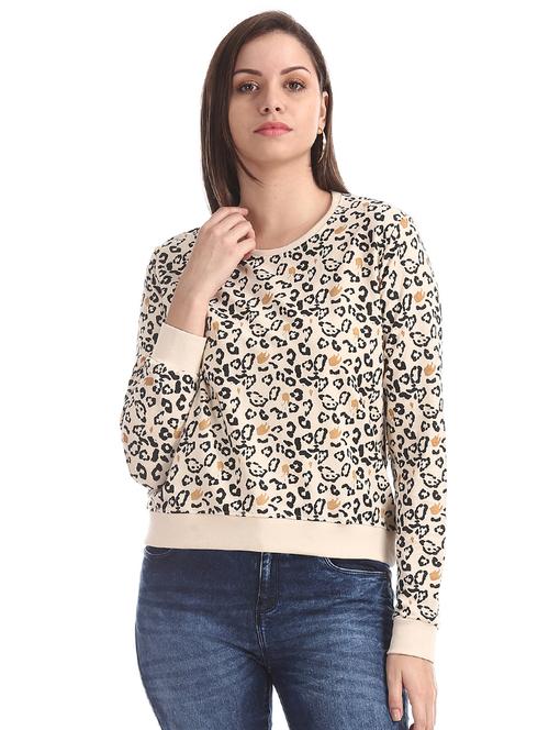 animal print crop sweatshirt - 17580957 - Very Small Image - 1