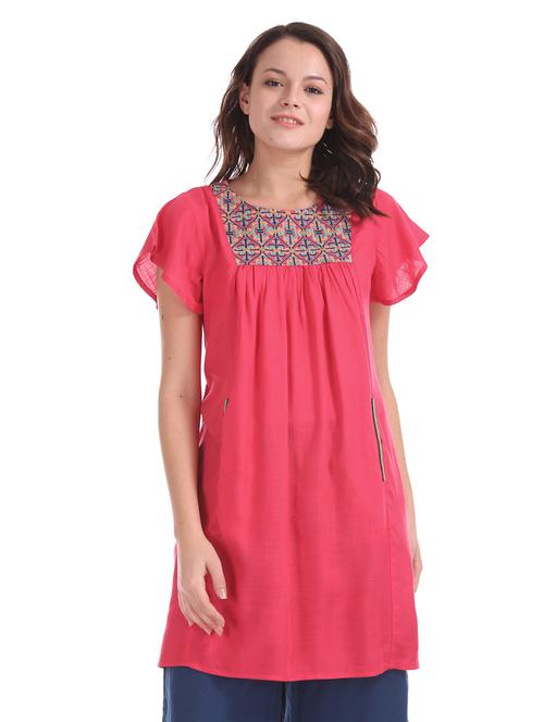 embroidered a-line tunic - 17581006 - Very Small Image - 1