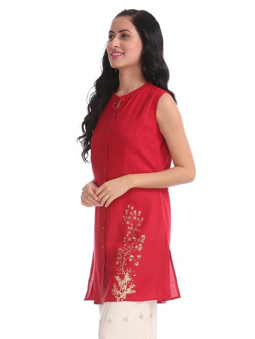 foil printed stright kurta - 17581019 - Very Small Image - 1