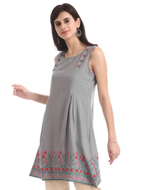 round neck printed tunic - 17581031 - Very Small Image - 1