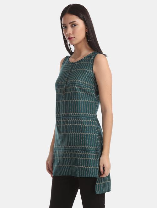 round neck striped tunic - 17581036 - Very Small Image - 1