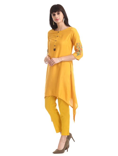 round neck asymmetric tunic - 17581039 - Very Small Image - 1