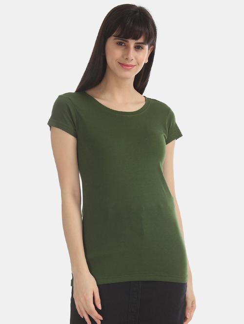 olive green solid tee - 17581095 - Very Small Image - 1