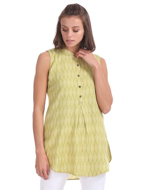 mandarin neck printed tunic - 17581114 - Very Small Image - 1
