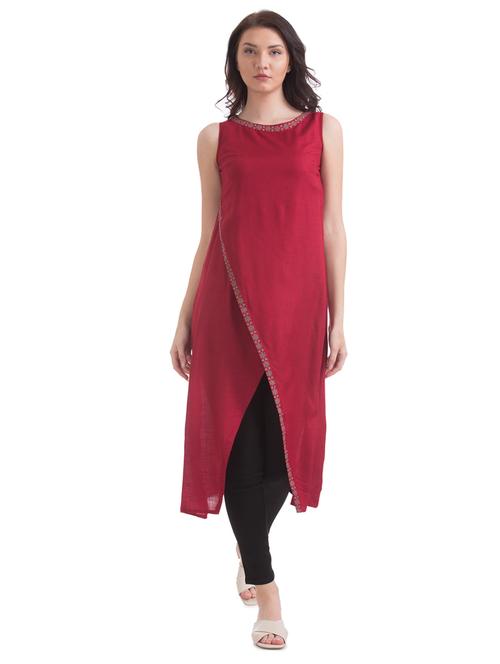 embroidered detail asymmetric tunic - 17581141 - Very Small Image - 1