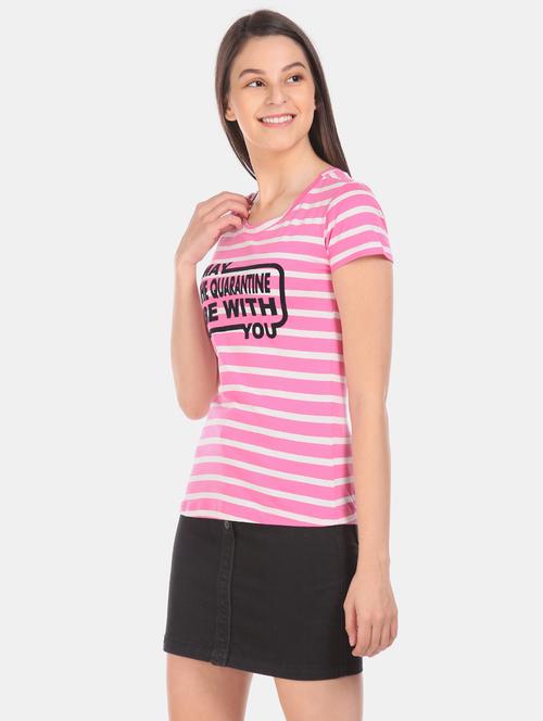 round neck striped tee - 17581215 - Very Small Image - 1