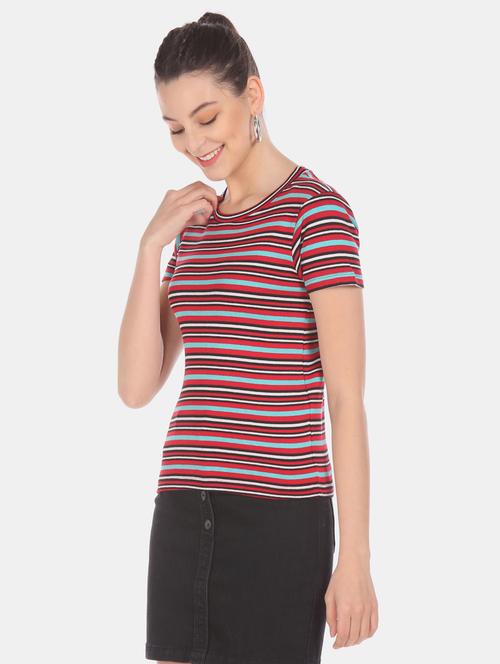 round neck striped tee - 17581240 - Very Small Image - 1