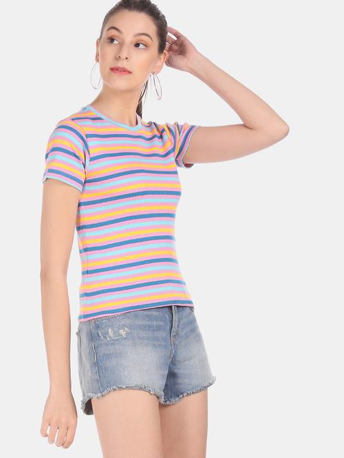 round neck striped tee - 17581242 - Very Small Image - 1