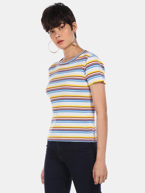 round neck striped tee - 17581258 - Very Small Image - 1