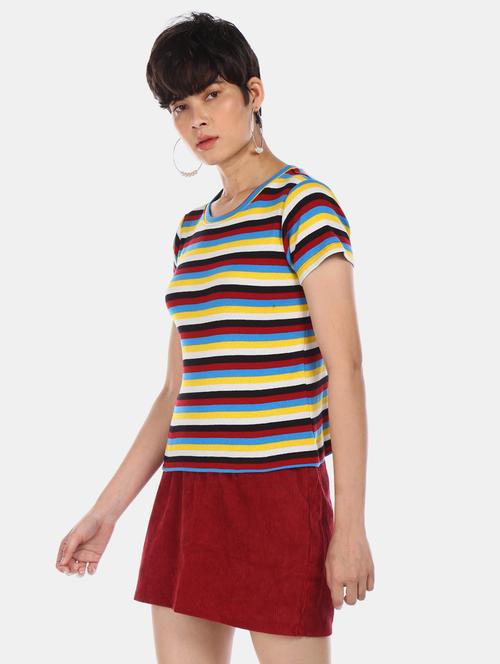 round neck striped tee - 17581263 - Very Small Image - 1