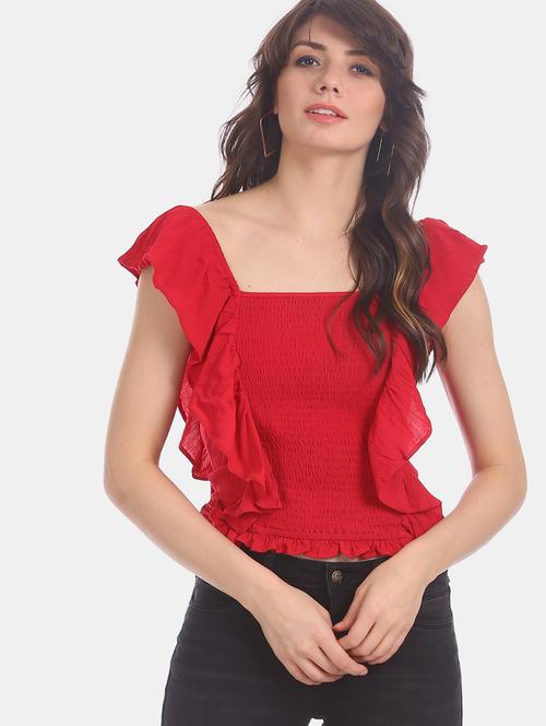 ruffle detail solid top - 17581646 - Very Small Image - 1