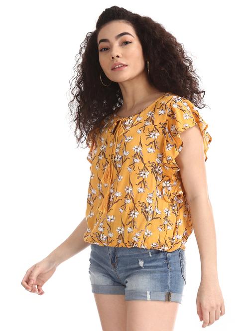 tie up neck floral top - 17581664 - Very Small Image - 1