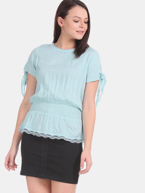 women's straight round neck top - 17581706 - Very Small Image - 1