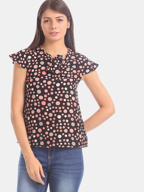 tie up neck polka dot top - 17581750 - Very Small Image - 1
