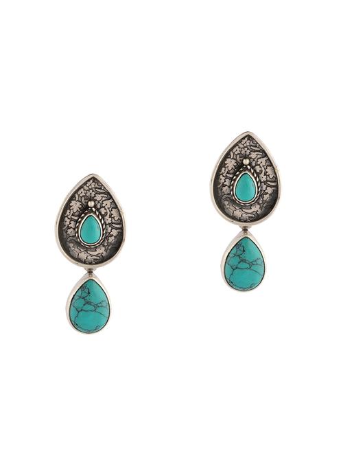 silver drop earring - 17583042 - Very Small Image - 1