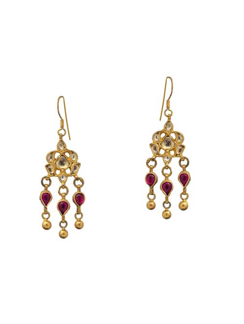 gold silver drop earring - 17583054 - Very Small Image - 1