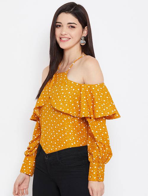 cold shoulder polka dot top - 17583864 - Very Small Image - 1