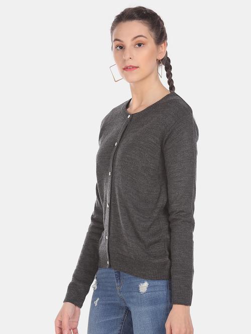 grey acrylic cardigan - 17584537 - Very Small Image - 1