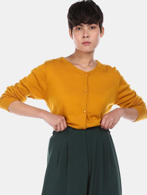 yellow acrylic cardigan - 17584538 - Very Small Image - 1
