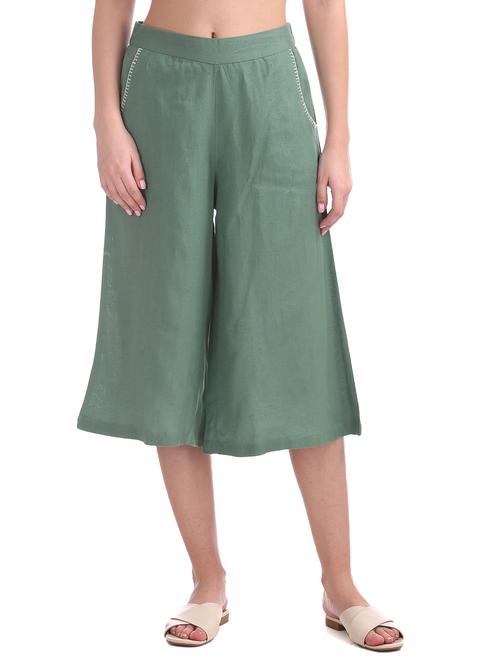 green cropped palazzo - 17584867 - Very Small Image - 1