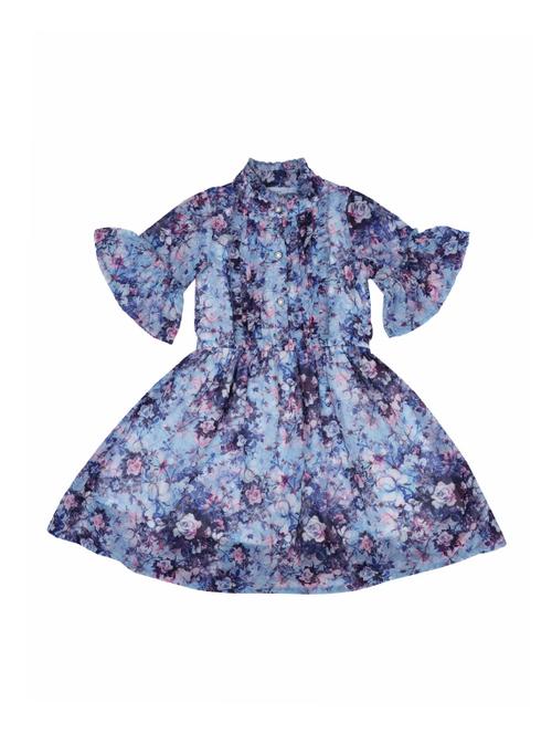 blue georgette frock - 17585052 - Very Small Image - 1