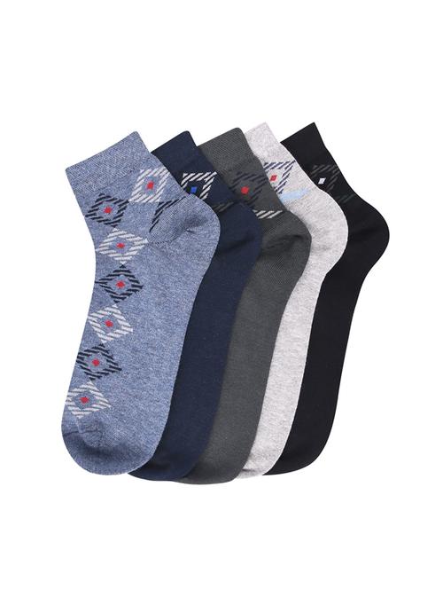 multi colored cotton ankle length sock - 17585206 - Very Small Image - 1