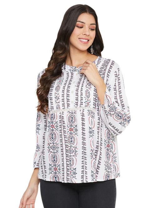 lace detail striped peplum top - 17585294 - Very Small Image - 1