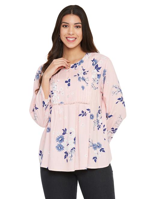 mandarin neck floral top - 17585298 - Very Small Image - 1