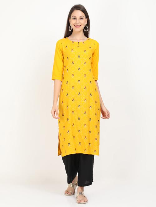 printed straight kurta - 17585401 - Very Small Image - 1