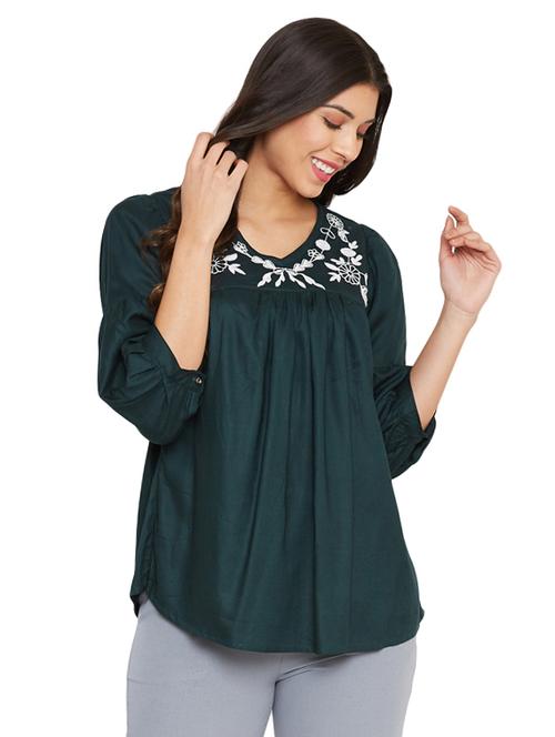 embroidered detail peplum top - 17585407 - Very Small Image - 1