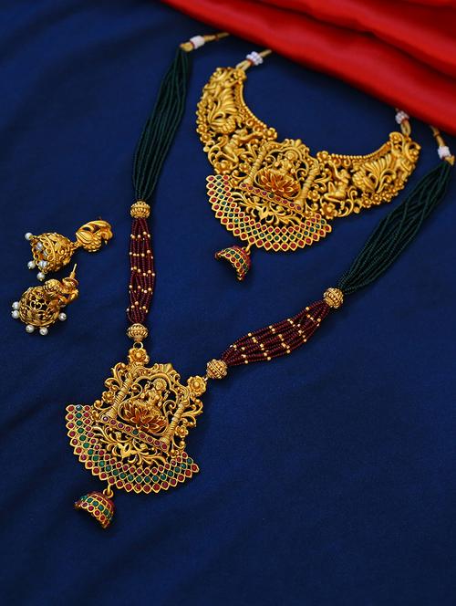 gold zinc necklaces and earring - 17585418 - Very Small Image - 1