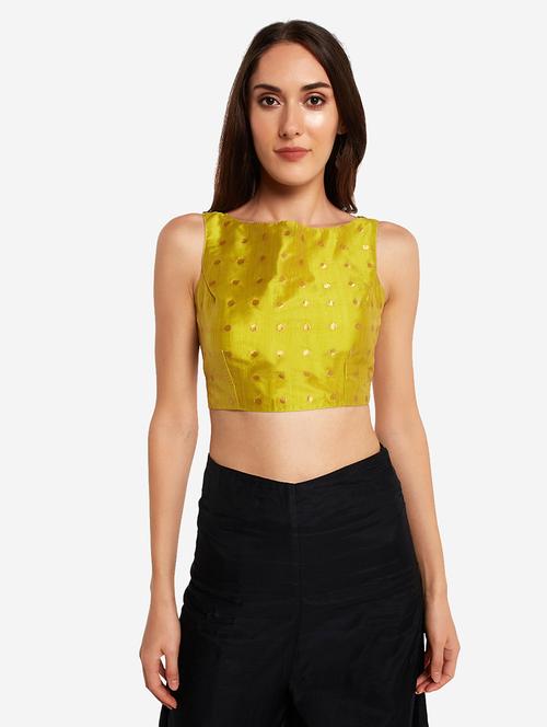 green art silk solid blouse - 17585988 - Very Small Image - 1