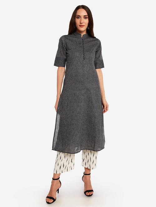 solid straight kurta - 17586021 - Very Small Image - 1