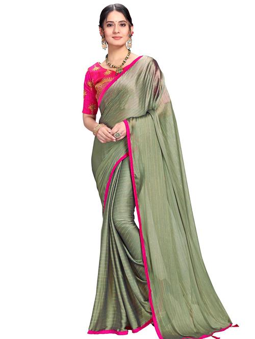 lace bordered woven saree with blouse - 17586065 - Very Small Image - 1
