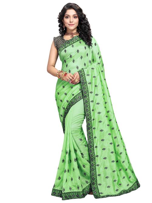 embroidered woven saree with blouse - 17586204 - Very Small Image - 1